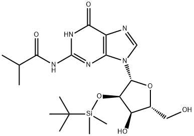 2'-O-(tert-Butyldimethylsilyl)-N-isobutyrylguanosine 구조식 이미지