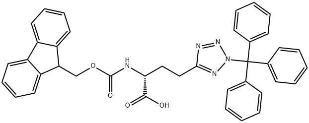 R-2-Fmoc-amino-4-(2-trtyl-2H-tetrazole-5-yl)butyric acid 구조식 이미지