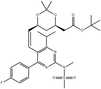 1821422-50-7 tert-butyl 2-((4R,6S)-6-((Z)-2-(4-(4-fluorophenyl)-6-isopropyl-2-(N-methylmethylsulfonamido)pyrimidin-5-yl)vinyl)-2,2-dimethyl-1,3-dioxan-4-yl)acetate