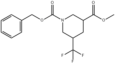 1-benzyl 3-methyl 5-(trifluoromethyl)piperidine-1,3-dicarboxylate 구조식 이미지