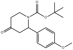 Tert-Butyl 2-(4-Methoxyphenyl)-4-Oxopiperidine-1-Carboxylate 구조식 이미지