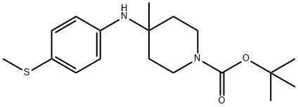 tert-butyl 4-methyl-4-((4-(methylthio)phenyl)amino)piperidine-1-carboxylate 구조식 이미지