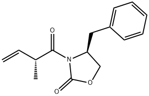 (S)-4-benzyl-3-((R)-2-methylbut-3-enoyl)oxazolidin-2-one Structure