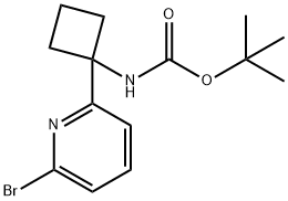 tert-Butyl (1-(6-bromopyridin-2-yl)cyclobutyl)carbamate 구조식 이미지