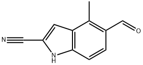 5-formyl-4-methyl-1H-indole-2-carbonitrile Structure