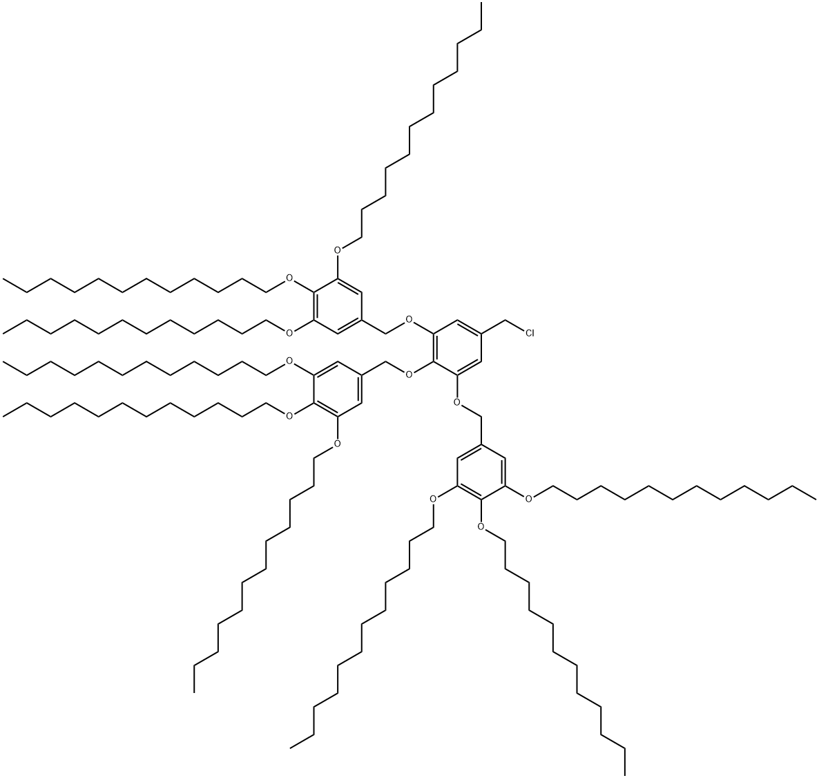 3,4,5-tris[3,4,5-tris(dodecyloxy)benzyloxy]benzyl chloride Structure