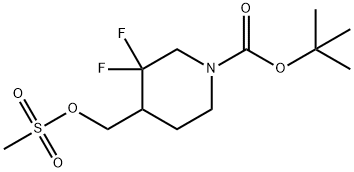 tert-butyl 3,3-difluoro-4-((methylsulfonyloxy)methyl)piperidine-1-carboxylate 구조식 이미지