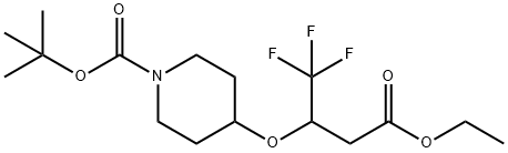 tert-butyl 4-(4-ethoxy-1,1,1-trifluoro-4-oxobutan-2-yloxy)piperidine-1-carboxylate 구조식 이미지