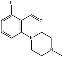 2-fluoro-6-(4-methyl-1-piperazinyl)Benzaldehyde 구조식 이미지