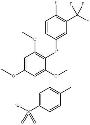 [4-Fluoro-3-(trifluoromethyl)phenyl](2,4,6-trimethoxyphenyl)iodonium p-Toluenesulfonate Structure