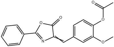 18692-68-7 ACETIC ACID 2-METHOXY-4-(5-OXO-2-PHENYL-OXAZOL-4-YLIDENEMETHYL)-PHENYL ESTER