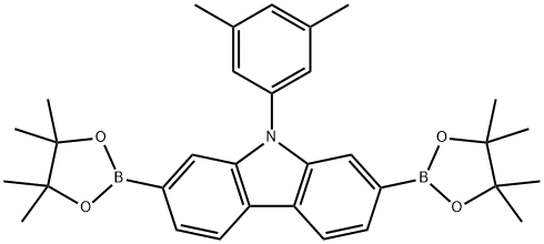 9-(3,5-Dimethylphenyl)-2,7-bis(4,4,5,5-tetramethyl-1,3,2-dioxaborolan-2-yl)-9H-carbazole Structure