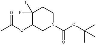 tert-butyl 3-acetoxy-4,4-difluoropiperidine-1-carboxylate 구조식 이미지