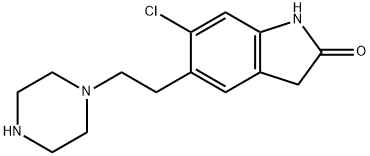 6-Chloro-5-(2-piperazin-1-yl-ethyl)-1,3-dihydro-indol-2-one Structure