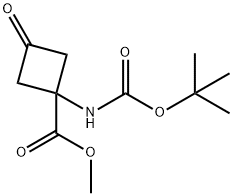 methyl 1-(tert-butoxycarbonylamino)-3-oxocyclobutanecarboxylate Structure