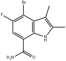 4-bromo-5-fluoro-2,3-dimethyl-1H-indole-7-carboxamide 구조식 이미지