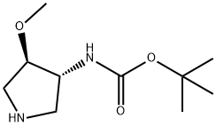 Carbamic acid, N-[(3R,4R)-4-methoxy-3-pyrrolidinyl]-, 1,1-dimethylethyl ester Structure