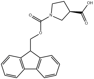 (R)-1-Fmoc-3-pyrrolidinecarboxylic acid 구조식 이미지