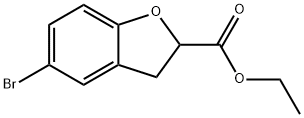 2-Benzofurancarboxylic acid, 5-bromo-2,3-dihydro-, ethyl ester
 Structure