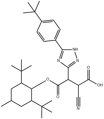 194419-31-3 Butanedioic acid, 2-cyano-3-[5-[4-(1,1-dimethylethyl)phenyl]-1H-1,2,4-triazol-3-yl]-, 4-[2,6-bis(1,1-dimethylethyl)-4-methylcyclohexyl] ester