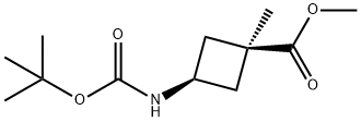 methyl cis-3-{[(tert-butoxy)carbonyl]amino}-1-methylcyclobutane-1-carboxylate 구조식 이미지