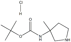 tert-butyl N-(3-methylpyrrolidin-3-yl)carbamate hydrochloride Structure