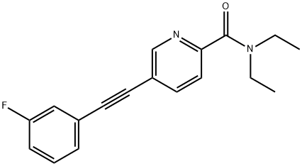 N,N-diethyl-5-[2-(3-fluorophenyl)ethynyl]pyridine-2-carboxamide 구조식 이미지
