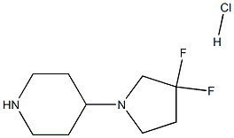 4-(3,3-Difluoropyrrolidin-1-yl)piperidine hydrochloride Structure