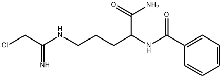 N-[1-(Aminocarbonyl)-4-[(2-chloro-1-iminoethyl)amino]butyl]-benzamide Structure