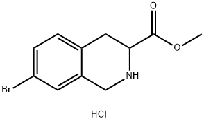 7-Bromo-1,2,3,4-tetrahydro-isoquinoline-3-carboxylic acid methyl ester hydrochloride Structure