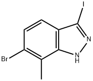 6-Bromo-3-iodo-7-methyl-1H-indazole 구조식 이미지