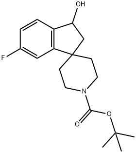 tert-Butyl 3-hydroxy-6-fluoro-2,3-dihydrospiro[indene-1,4'-piperidine]-1'-carboxylate Structure