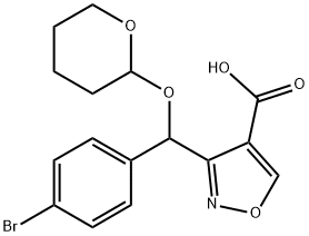 3-[(4-Bromophenyl)[(2-tetrahydropyranyl)oxy]methyl]isoxazole-4-carboxylic Acid Structure