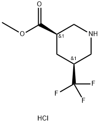 methyl cis-5-(trifluoromethyl)piperidine-3-carboxylate hydrochloride Structure
