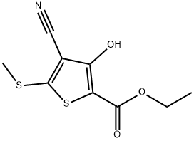 Ethyl 4-Cyano-3-Hydroxy-5-(Methylthio)Thiophene-2-Carboxylate 구조식 이미지