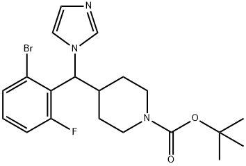 1-Boc-4-[(2-bromo-6-fluorophenyl)(1-imidazolyl)methyl]piperidine Structure