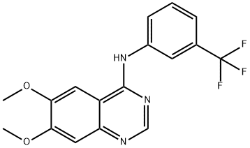 6,7-디메톡시-N-(3-(트리플루오로메틸)페닐)퀴나졸린-4-아민 구조식 이미지