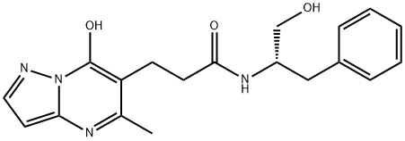 (S)-N-(1-hydroxy-3-phenylpropan-2-yl)-3-(7-hydroxy-5-methylpyrazolo[1,5-a]pyrimidin-6-yl)propanamide 구조식 이미지