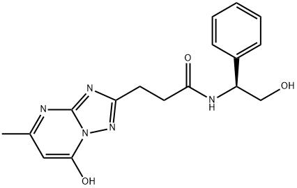 (S)-N-(2-hydroxy-1-phenylethyl)-3-(7-hydroxy-5-methyl-[1,2,4]triazolo[1,5-a]pyrimidin-2-yl)propanamide 구조식 이미지