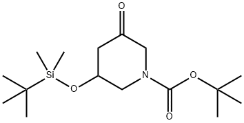 tert-butyl 3-((tert-butyldimethylsilyl)oxy)-5-oxopiperidine-1-carboxylate Structure