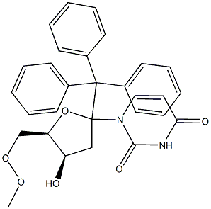 1-(5-O-Methoxytrityl-2-deoxy--D-xylofuranosyl)uracil 구조식 이미지