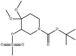 tert-butyl 4,4-dimethoxy-3-(methylsulfonyloxy)piperidine-1-carboxylate Structure