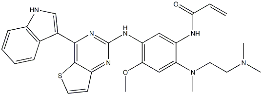 N-[2-[2-(dimethylamino)ethyl(methyl)amino]-5-[[4-(1H-indol-3-yl)thieno[3,2-d]pyrimidin-2-yl]amino]-4-methoxyphenyl]prop-2-enamide Structure