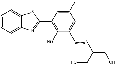 1,3-Propanediol, 2-[[[3-(2-benzothiazolyl)-2-hydroxy-5-methylphenyl]methylene]amino]- 구조식 이미지