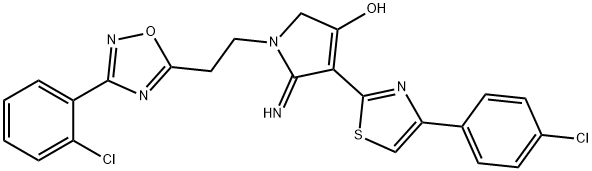 1-(2-(3-(2-chlorophenyl)-1,2,4-oxadiazol-5-yl)ethyl)-4-(4-(4-chlorophenyl)thiazol-2-yl)-5-imino-2,5-dihydro-1H-pyrrol-3-ol Structure