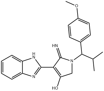 4-(1H-benzo[d]imidazol-2-yl)-5-imino-1-(1-(4-methoxyphenyl)-2-methylpropyl)-2,5-dihydro-1H-pyrrol-3-ol Structure