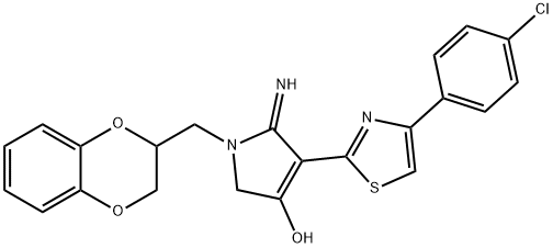 4-(4-(4-chlorophenyl)thiazol-2-yl)-1-((2,3-dihydrobenzo[b][1,4]dioxin-2-yl)methyl)-5-imino-2,5-dihydro-1H-pyrrol-3-ol Structure