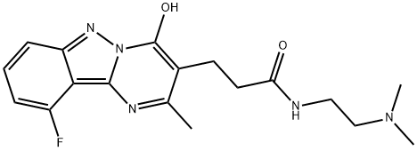 N-(2-(dimethylamino)ethyl)-3-(10-fluoro-4-hydroxy-2-methylpyrimido[1,2-b]indazol-3-yl)propanamide Structure