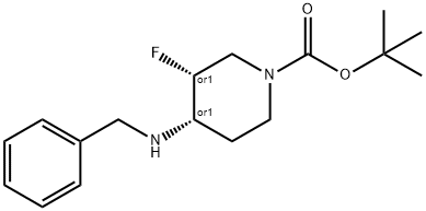 cis-tert-butyl 4-(benzylamino)-3-fluoropiperidine-1-carboxylate Structure