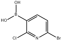 6-Bromo--2-chloropyridine-3-boronic acid 구조식 이미지